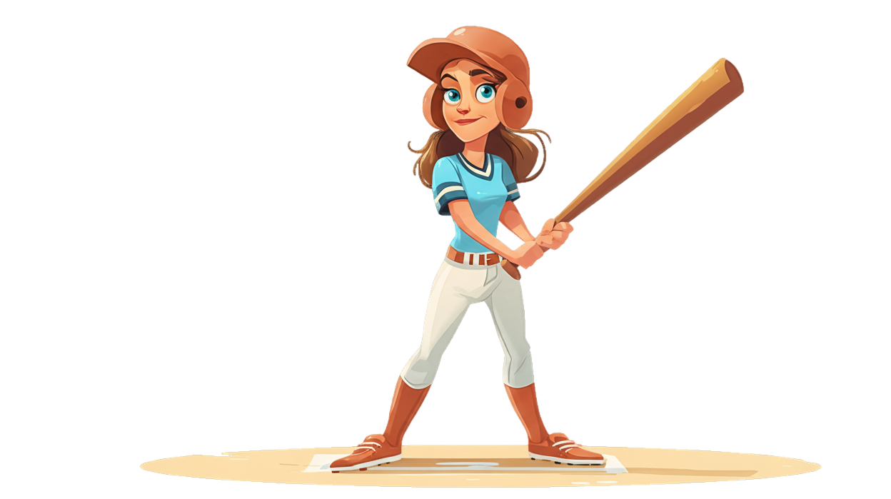 Softball player illustration